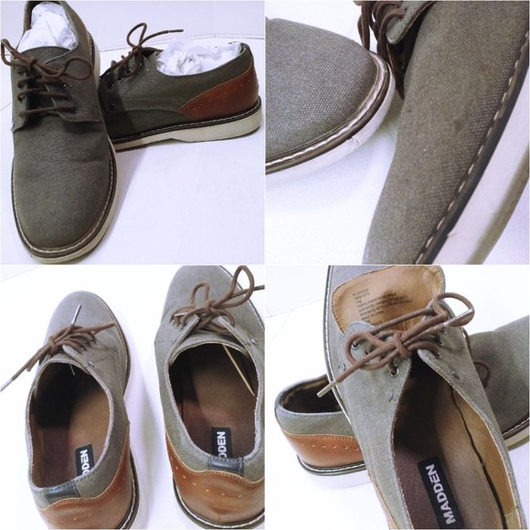 Madden Drudge Oxford -11M Summer Linen Fabric Lace-Up Lectronic Sole Preppy Grey - Picture 8 of 9
